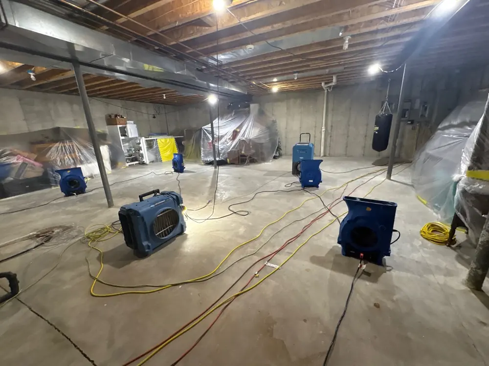 Restoration equipment on a Fort Worth job