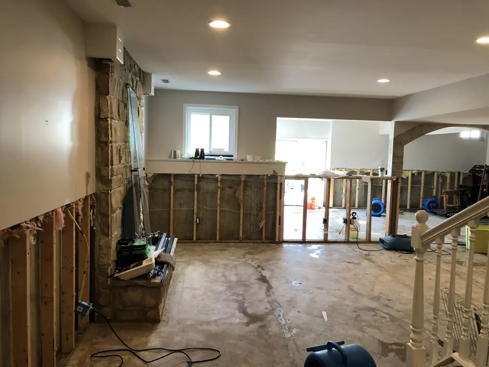 Restoration equipment on a Fort Worth job