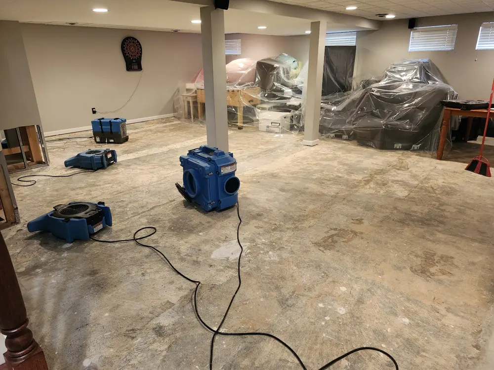 Restoration equipment on a Fort Worth job