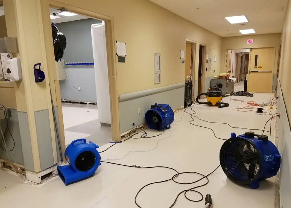 Restoration equipment on a Fort Worth job