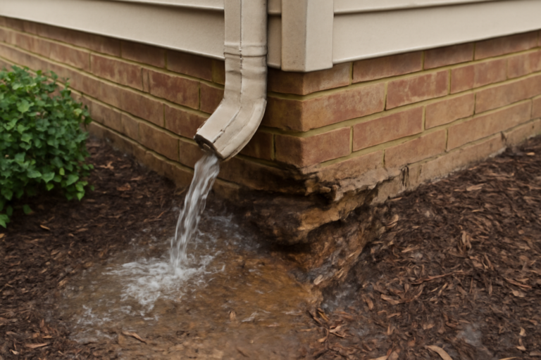 Downspout Failure Water Removal
